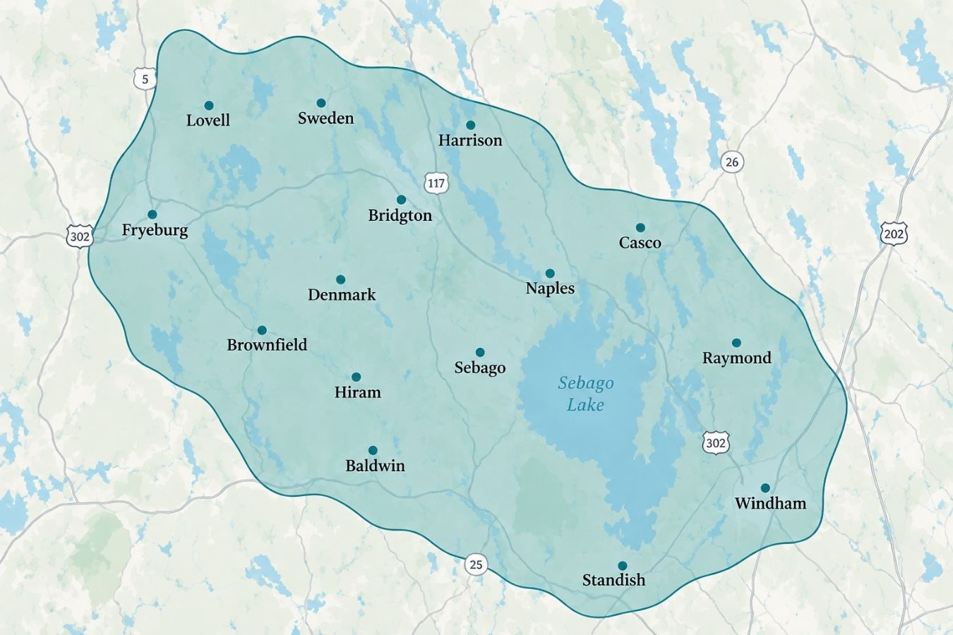 A map showing my cleaning services area.